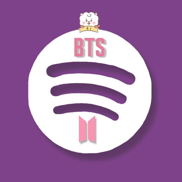 the bts logo is shown on a purple background