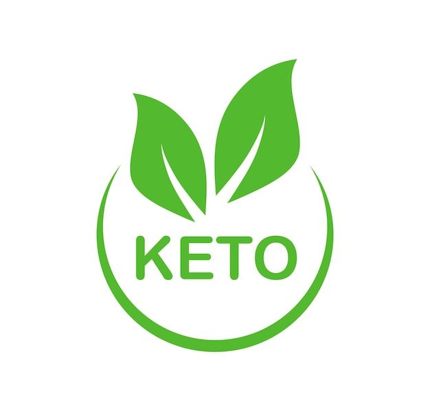 the logo for keto is shown on a white background with green leaves and letters