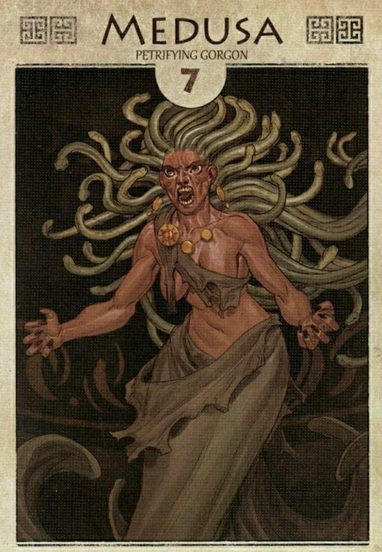 the cover to medusa 7, featuring an image of a demon with long hair