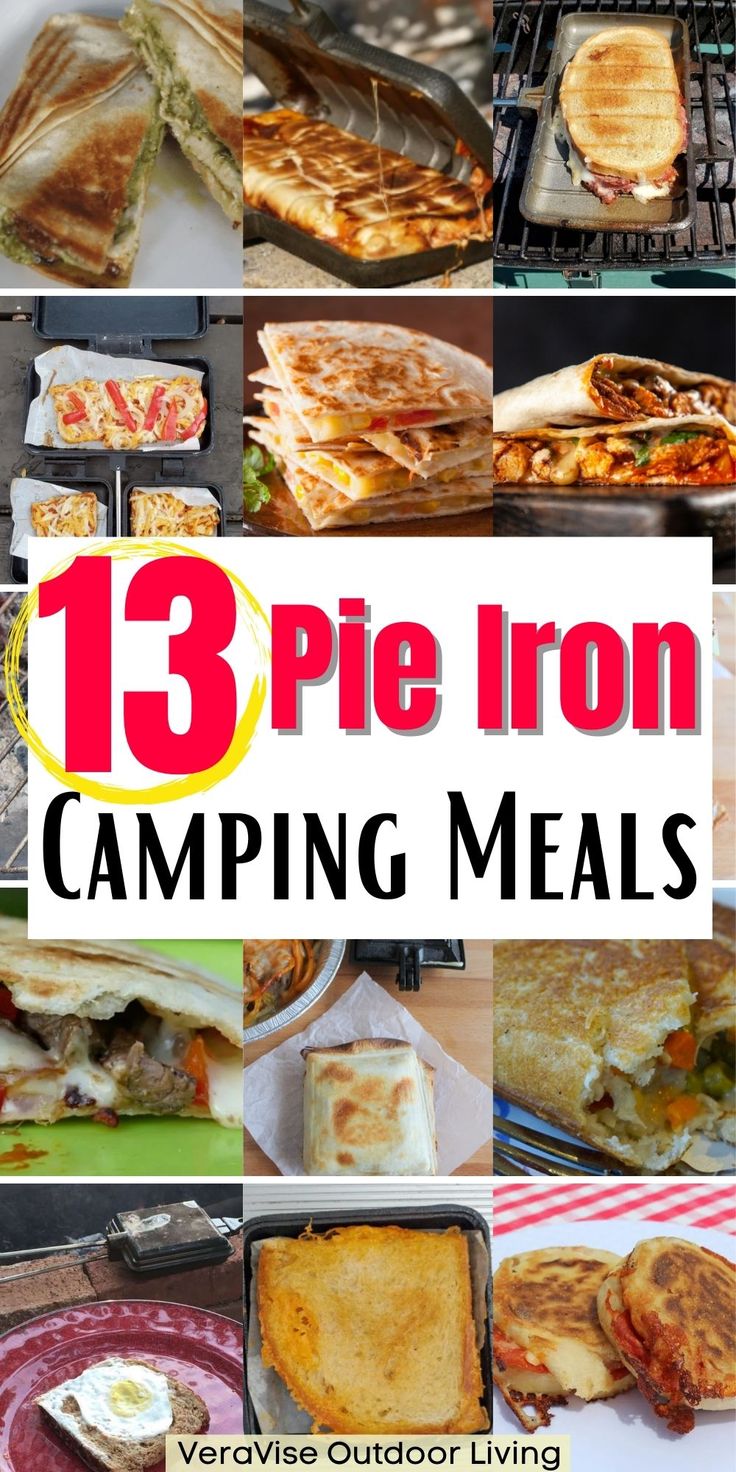 the cover of 13 pie iron camping meals