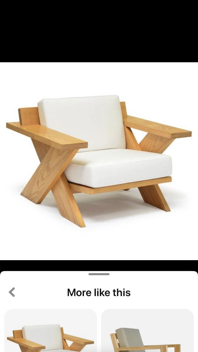 an image of a wooden chair with white fabric on the seat and back, as well as instructions for how to make it