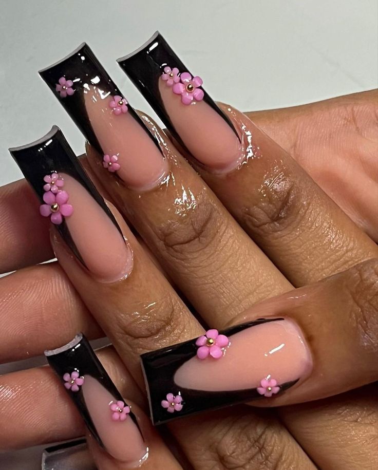 Acrylic Nail Set Ideas Simple, Short Nails Acrylic Designs Unique, Unique Long Nails, Baddie Chest Tattoo, Spring Nails Y2k, 19 Birthday Nail Ideas, Nail Design Black Women, Pixie Nails Design, Baddie Nails Instagram Long Square