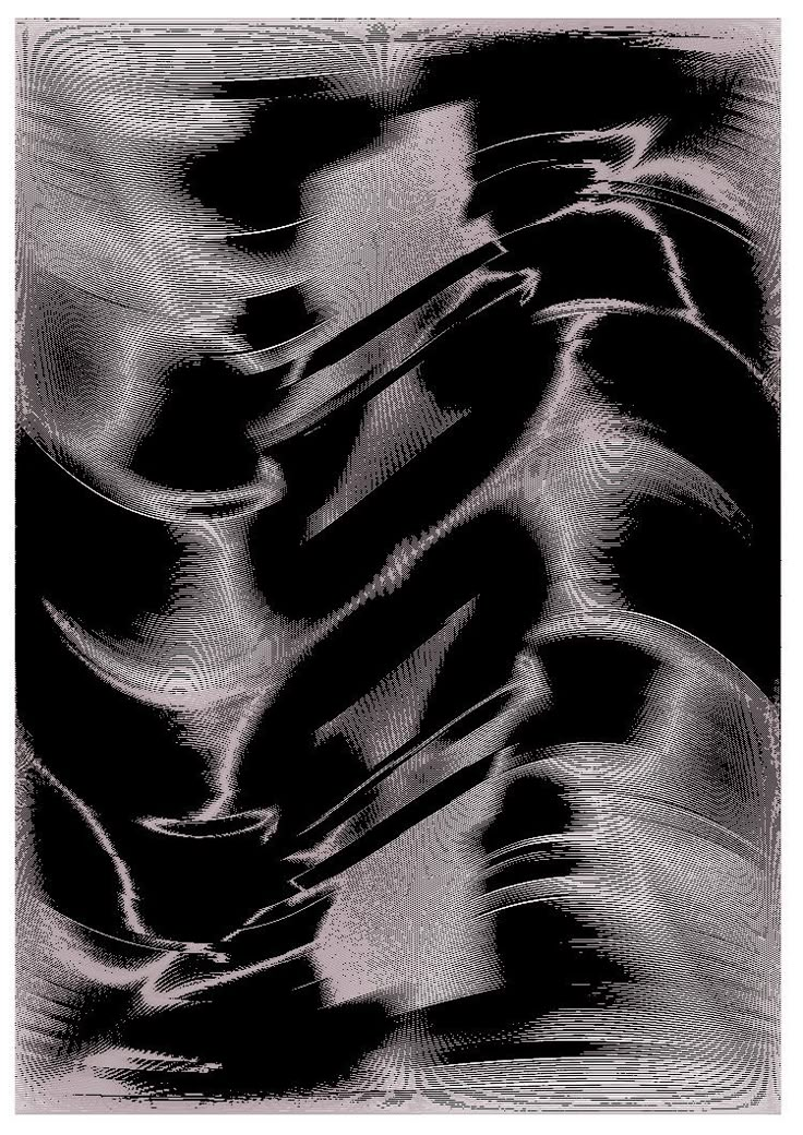 an abstract black and white photo with wavy lines