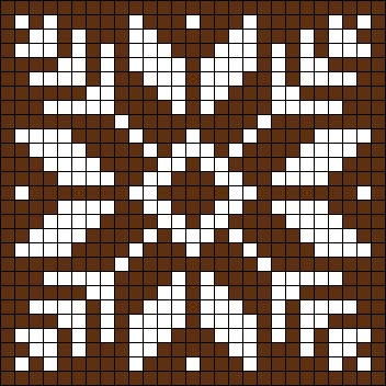 a cross stitch pattern in brown and white with the words, `'s on it