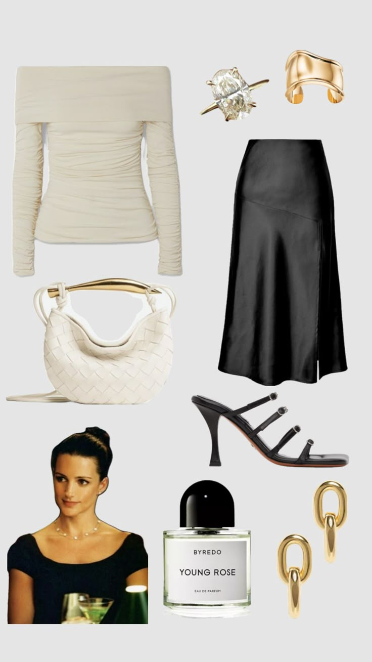 a woman's outfit with high heels and accessories