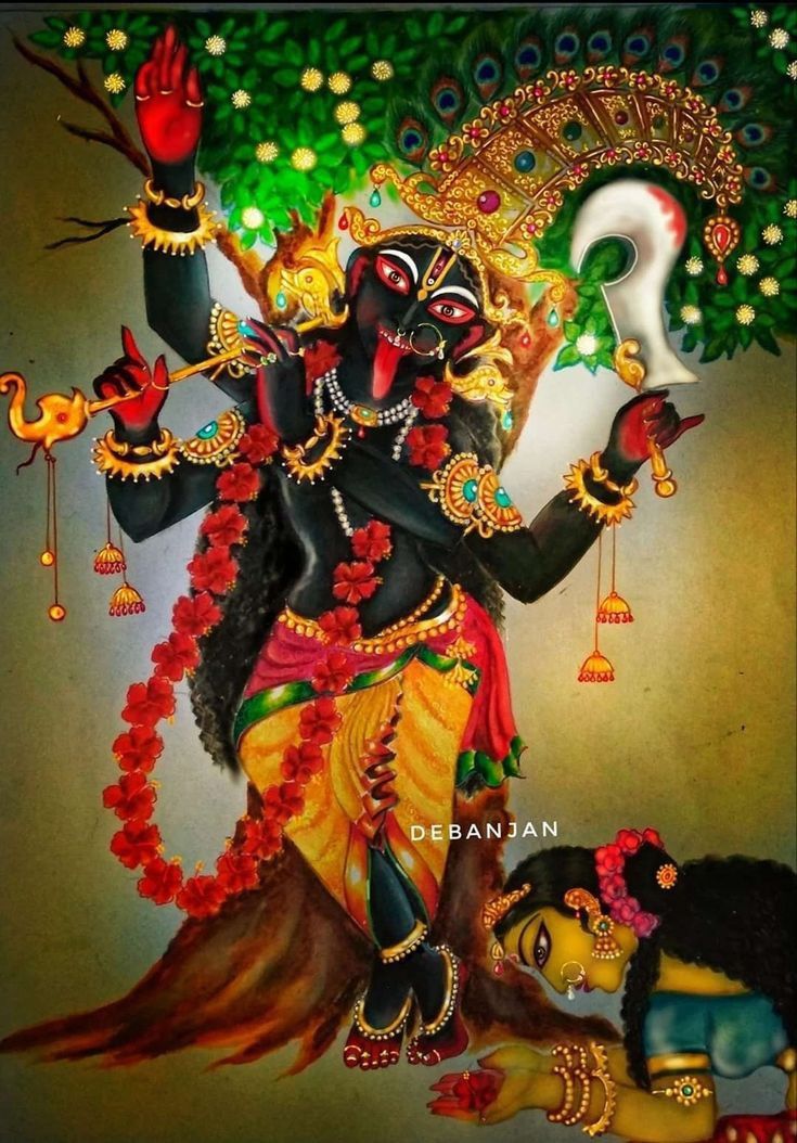 Kali And Krishna, Krishna Kali Images, Krishna Kali, Krishna Birth, Maa Kali Images, Goddess Kali Images, Ma Kali, Kali Images, Kali Hindu