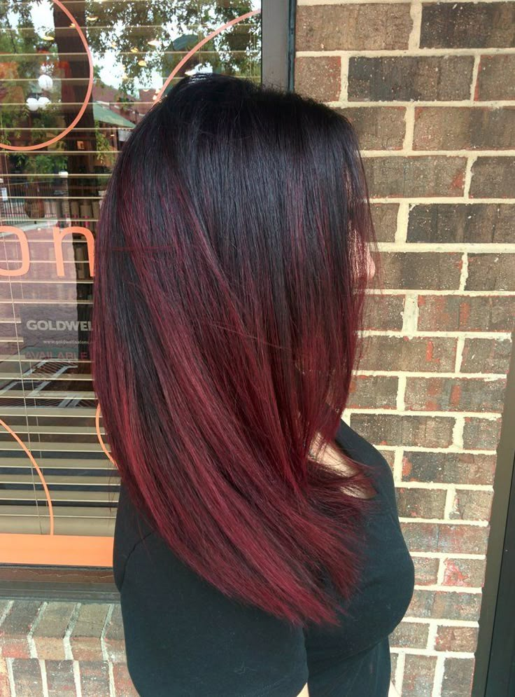 Red Hair Ombre Balayage, Hair Balayage Red, Red Hair Ombre, Balayage Red, Red Balayage Hair, Red Ombre Hair, Red Balayage, Wine Hair, Ombre Hair Blonde