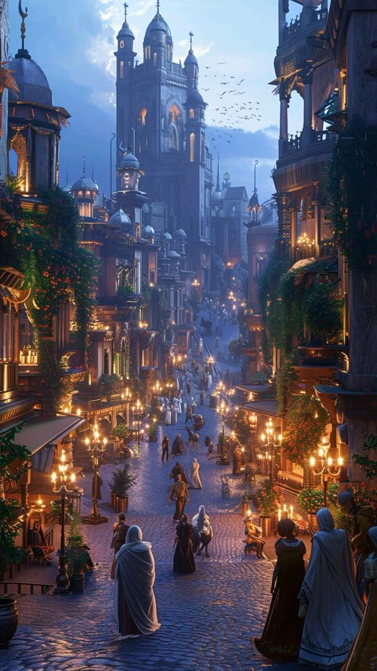 an image of people walking down the street at night with lit candles in front of them