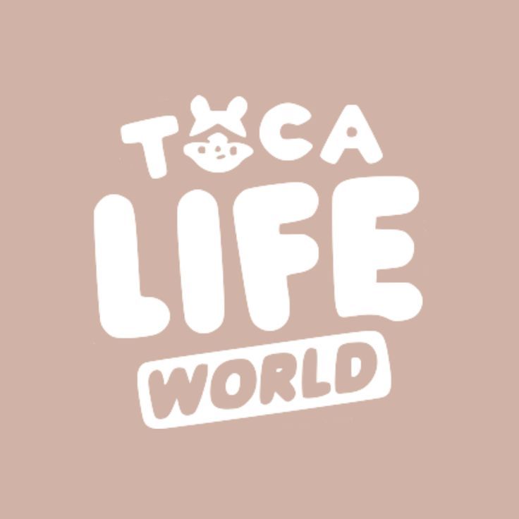 the words toca life world written in white on a beige background with an image of a