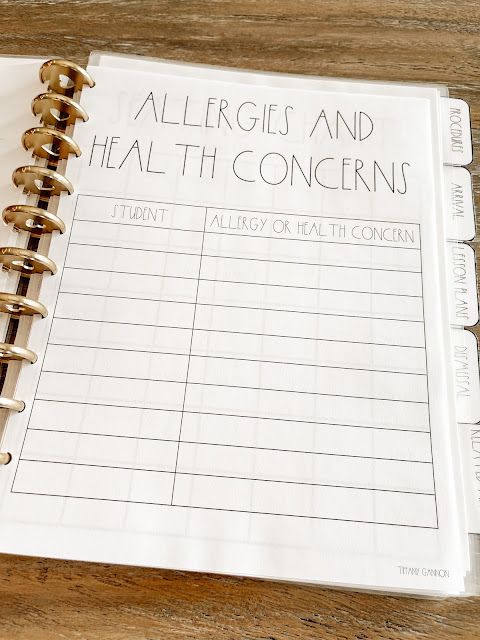 a notepad with the words allergies and heal - it concerns written on it