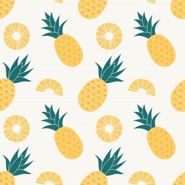 seamless pattern with pineapples on white background