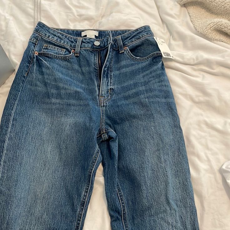 Blue High Rise H&M Jeans Fitted Blue Jeans From H&m, H&m Fitted Blue Jeans, H&m High Rise Light Wash Bottoms, Fitted Blue Jeans By H&m, H&m High Rise Blue Bottoms, Ultra High Waisted Jeans Hm, H&m High Rise Blue Jeans, H&m High Rise Dark Wash Jeans, Red Denim Jeans