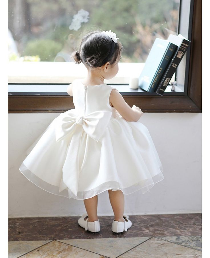 Get 10% off now! Buy elegant sleeveless toddler flower girl dress with bow at cheap price online. Free stable shipping and pro custom service since 2009. Toddler White Dress Outfit, Toddler Flower Girl, Toddler White Dress, Flower Girl Outfit, Toddler Flower Girls, Prom Dresses Yellow, Purple Prom Dress, Toddler Flower Girl Dresses, White Flower Girl Dresses