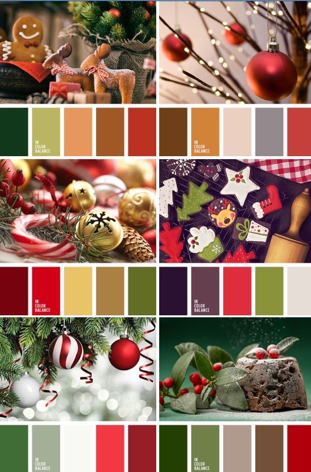 the color scheme for christmas is red and green