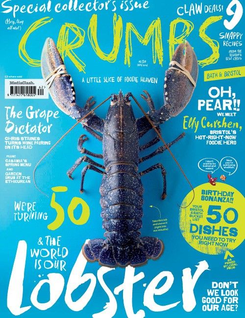 a lobster is featured on the cover of craws magazine, which features an image of a lobster