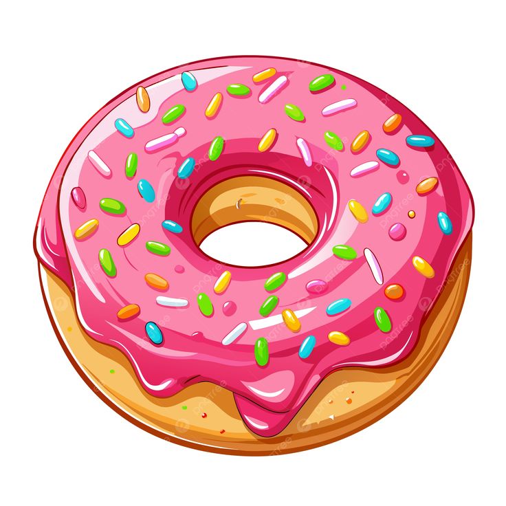 a donut with pink icing and sprinkles