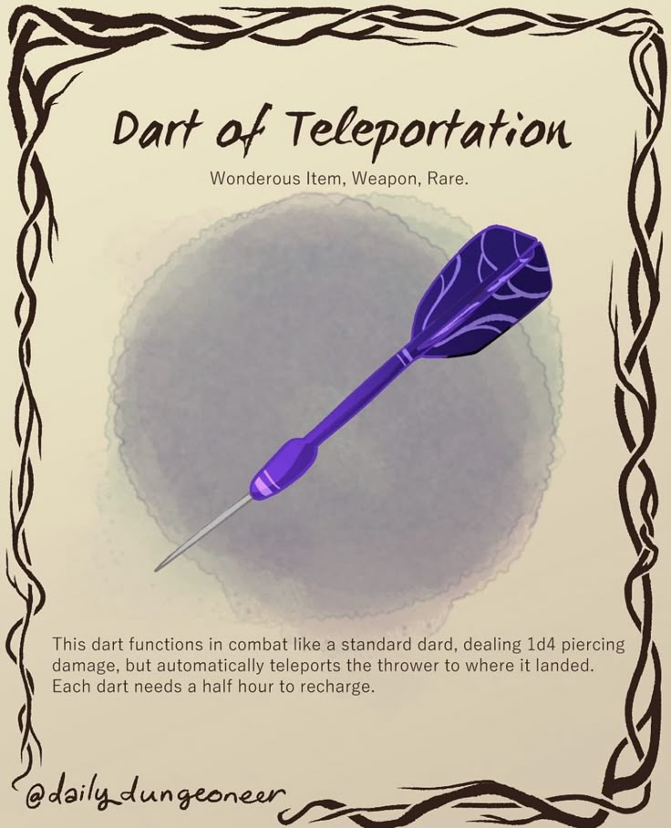 a purple toothbrush with the words dart of telepotation written below it