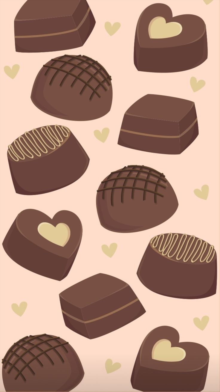 chocolates with hearts and lines on them