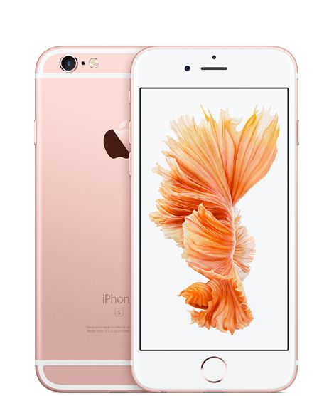 the iphone 6s is shown in rose gold, with its front and back sides facing each other