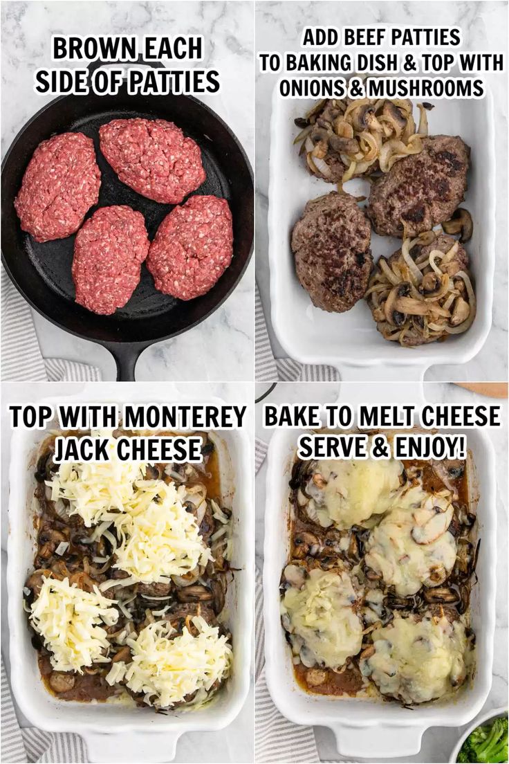 the steps to make hamburger patties are shown