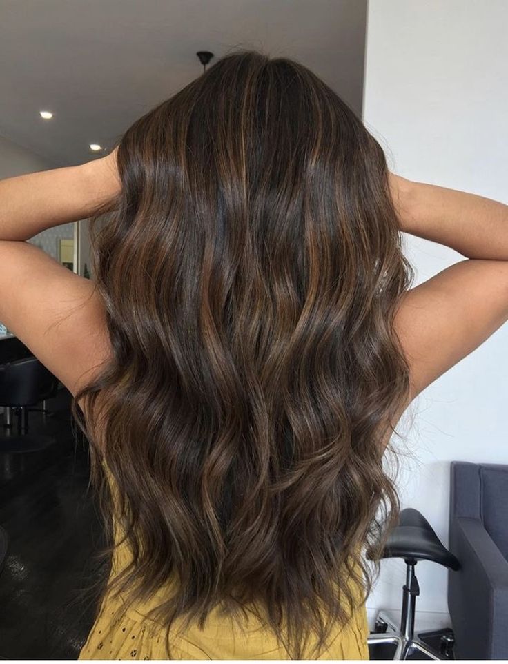 Long Brown Hair Lowlights, Dark Brown Ombre Balayage, Balayage On Dark Brunette, Dark Brown Hair Balayage Red Undertones, Dark Brown Hair With Definition, Dark Roots With Lowlights, Black Hair With Brunette Balayage, Subtle Brown Hair Highlights, Lowlights With Brown Hair