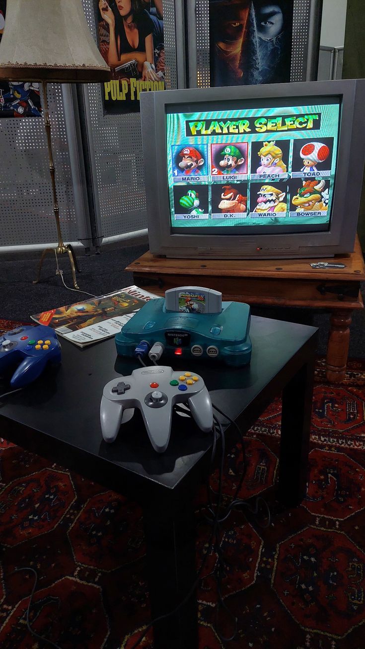 a video game sitting on top of a coffee table