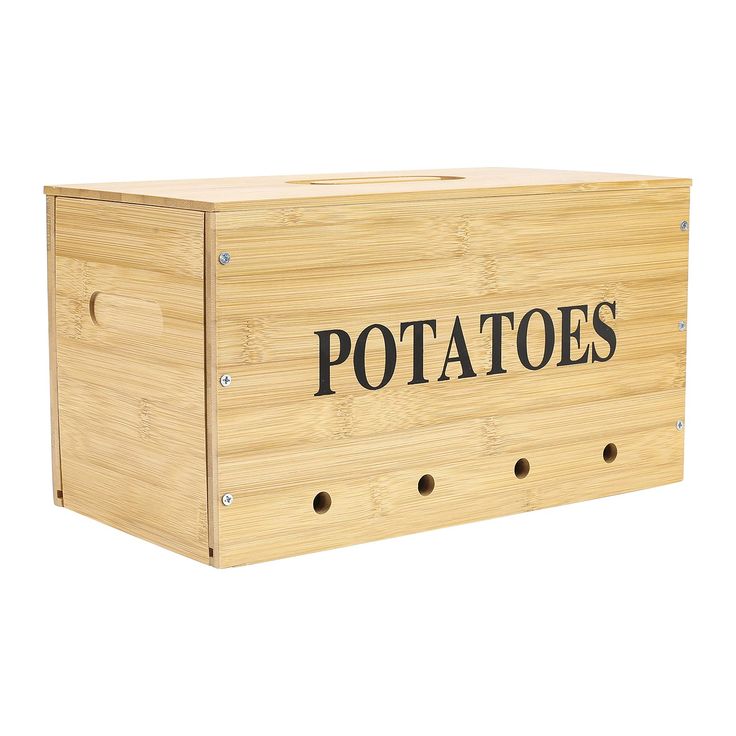 PRICES MAY VARY. 1. Bamboo Potato Bin - This kitchen storage tin is made of natural bamboo, bamboo is durable and sustainable, making it an excellent choice for onion storage. Product has installation instructions. 2. Kitchen Storage Basket - The wooden tin is very durable and has a farmhouse rustic style. It is not only functional, but it also adds a nice design element to a kitchen. In addition, this potato storage box also features ventilation holes, helping air to circulate, keeping your pro Potato Storage Bin, Wooden Storage Bins, Potato Bin, Onion Storage, Potato Storage, Pantry Organizer, Kitchen Storage Canisters, Bamboo Storage, Kitchen Basket Storage