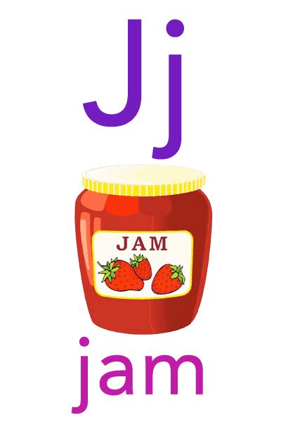 the letter j is for jam