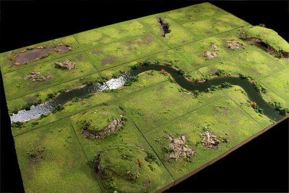 an aerial view of a river and grassy terrain