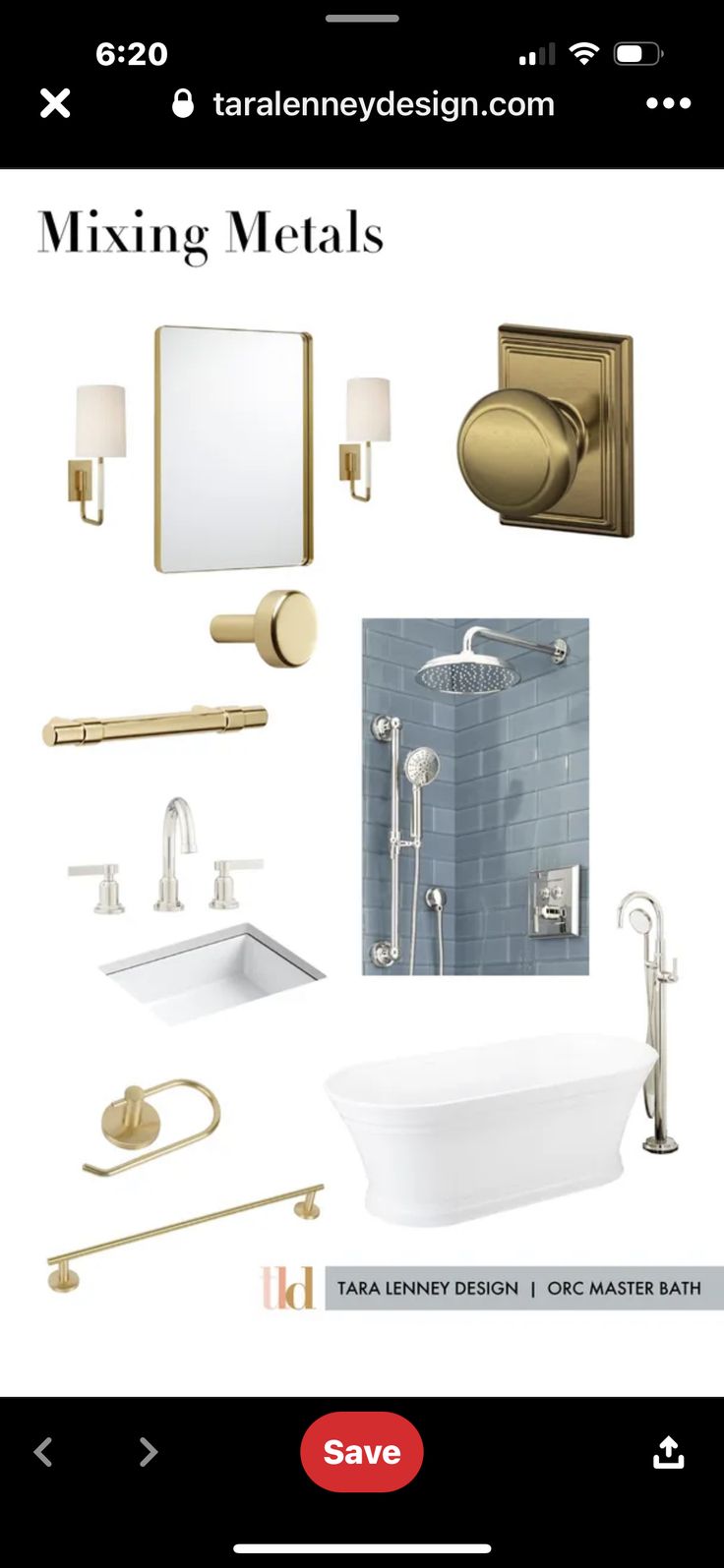 a bathroom with gold fixtures and blue tile on the walls, including a tub, sink,