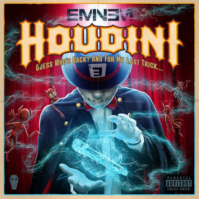 the cover art for emie's houdiin album, guess whos back and my last trick