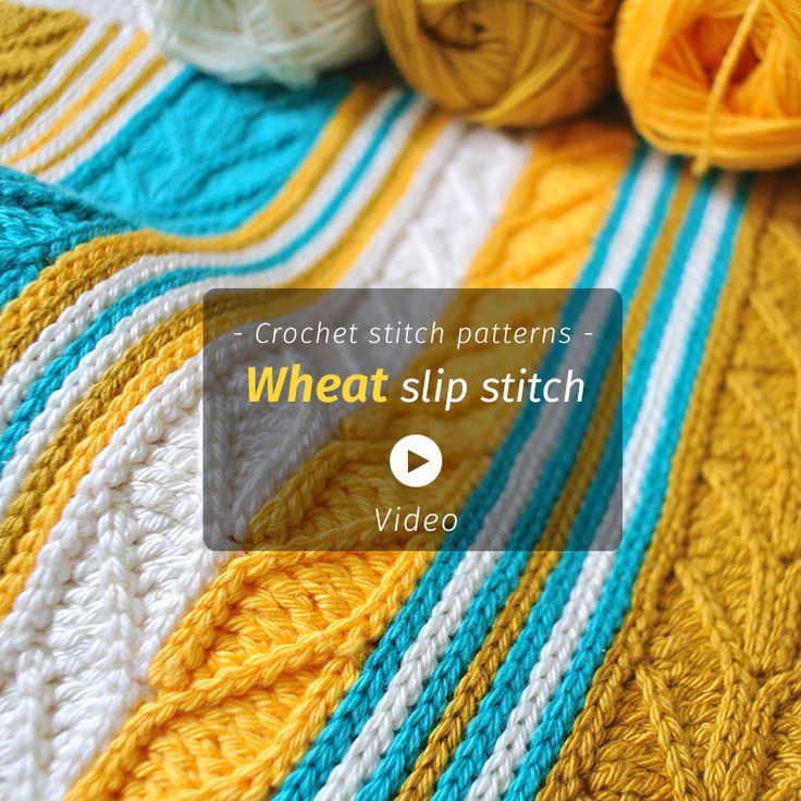 a crochet blanket with yarn on it and the words, wheat slip stitch video