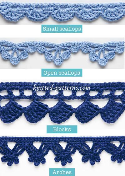 crochet patterns for laces and trims on the appliance screen