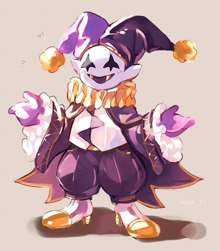 Explore and know everything about Jevil, the most powerful character in Deltarune. A Cartoon, Cartoon Character, On Twitter, Purple, Twitter, Gold