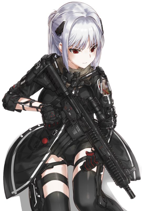 まことみる？ Images Kawaii, Anime Military, Anime Warrior, Girls Frontline, Warrior Girl, Anime People, Art Anime, An Anime, White Hair