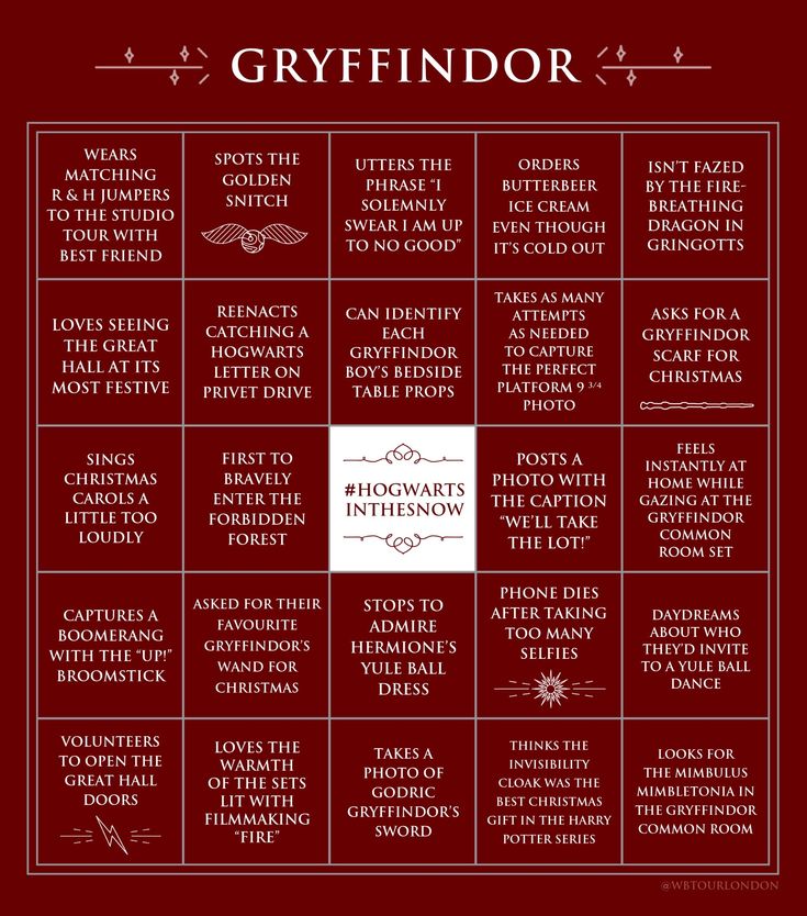 a red and white poster with the words greyfindor on it