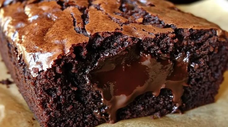 a piece of chocolate cake sitting on top of a table