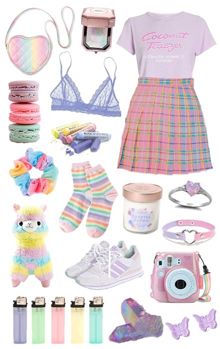 unicorn hair :) Outfit | ShopLook Unicorn Core Aesthetic Outfits, Unicorn Inspired Outfits, Unicorncore Aesthetic Outfits, Tweencore Outfits, Gamercore Outfits, Childcore Aesthetic Outfit, Pastel Clothing Aesthetic, Littlespacecore Outfits, Candy Inspired Outfits