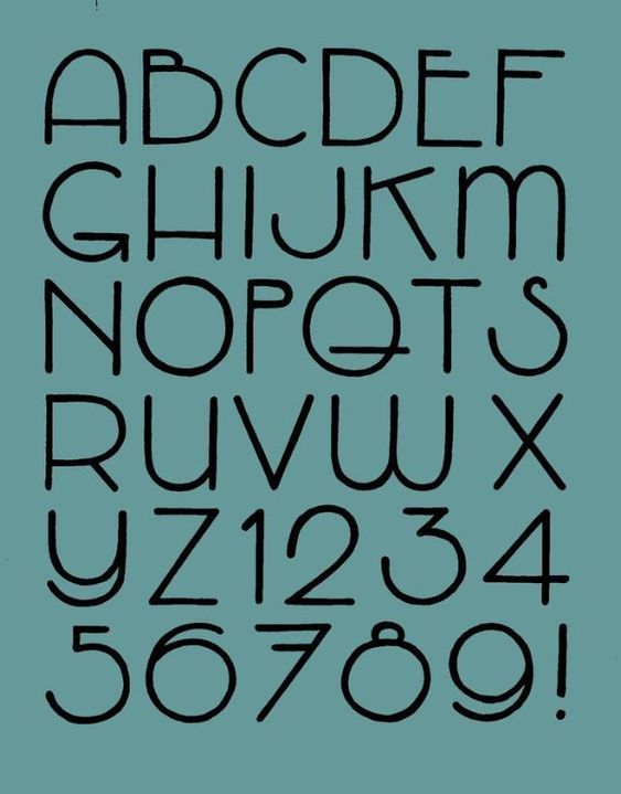 the alphabet is made up of black letters and numbers on a blue background with white lettering