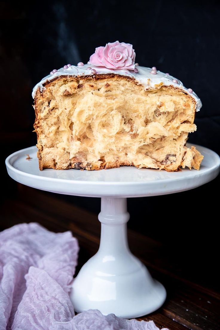 a piece of cake sitting on top of a white plate