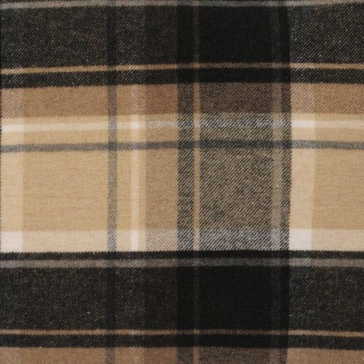 a brown and black plaid fabric