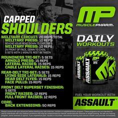 an ad for musclepharm's ripped shoulders workout program