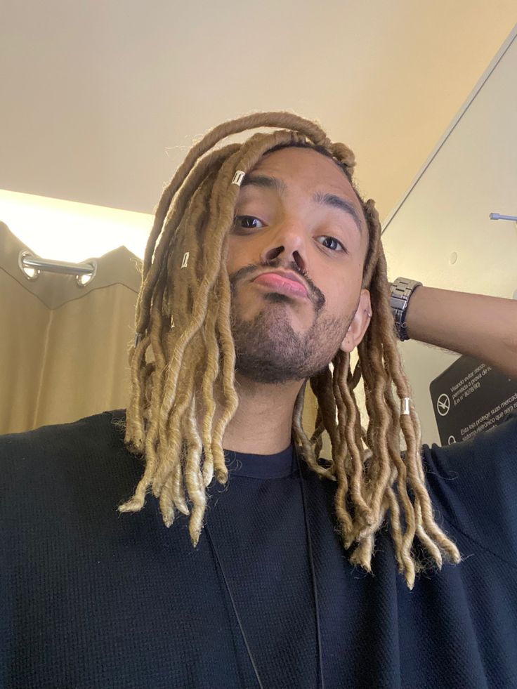 faux locs blonde men #fauxlocs #menhairstyle #hairstyles #blackhairstyles Faux Locs Men, Faux Locs Blonde, Locs Blonde, Locs Men, Blonde Men, Faux Locs Hairstyles, Blonde Guys, Faux Locs, Locs