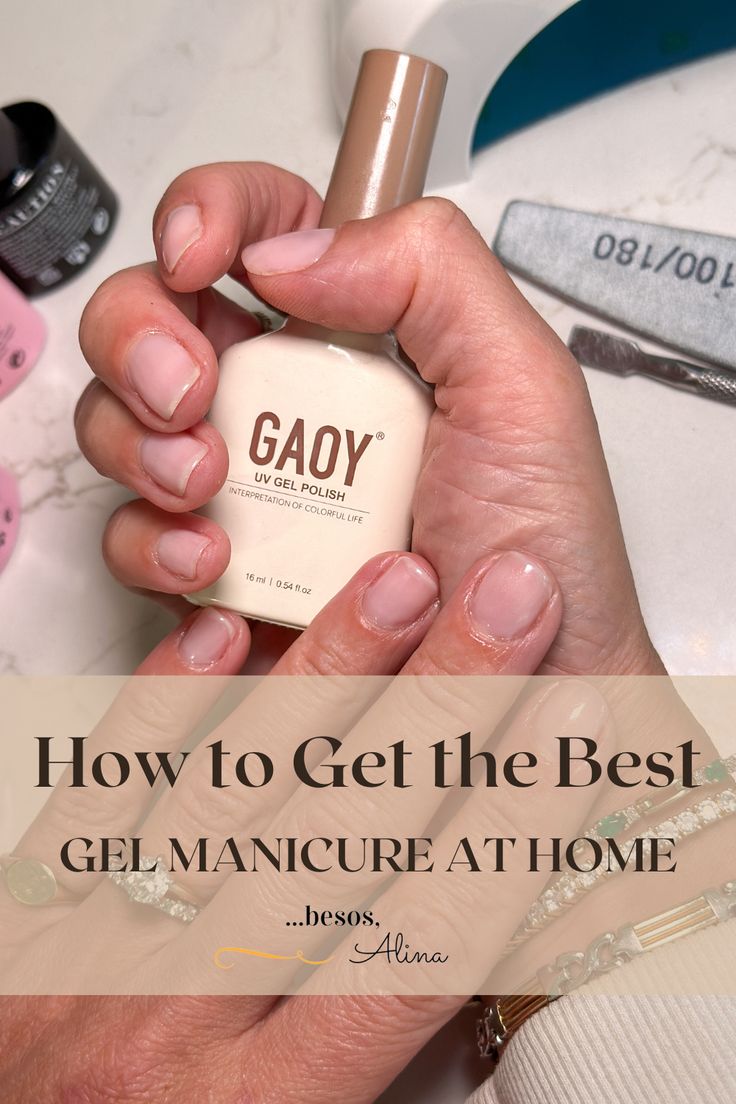 Tips and Tricks for doing your own gel manicure nails at home. Everything you need to DIY your own gel nails. Diy Manicure At Home Tips And Tricks, Gel Manicure At Home Step By Step, Gel Nails With Tips How To Do, At Home Gel Manicure Tips, Best Gel Nail Polish At Home, Manicure Steps At Home, Home Manicure Diy, How To Do A Manicure, Gel Nails At Home How To Do