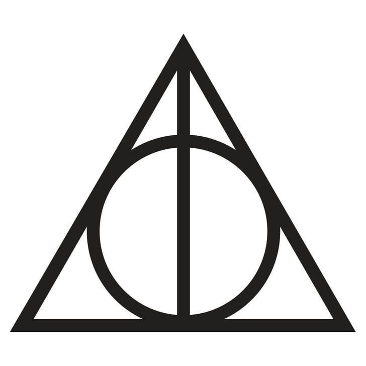 the deathly hall symbol from harry potter is shown in black on a white background