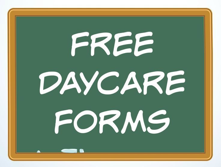 a blackboard with the words free daycare forms written on it