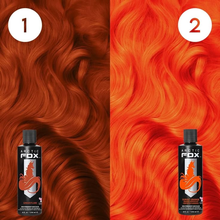 Orange Hair Color Ideas, Arctic Fox Dye, Artic Fox Hair, Orange Hair Dye, Orange Hair Color, Fox Hair Dye, Hair Color Swatches, Hair For Beginners, Auburn Red Hair