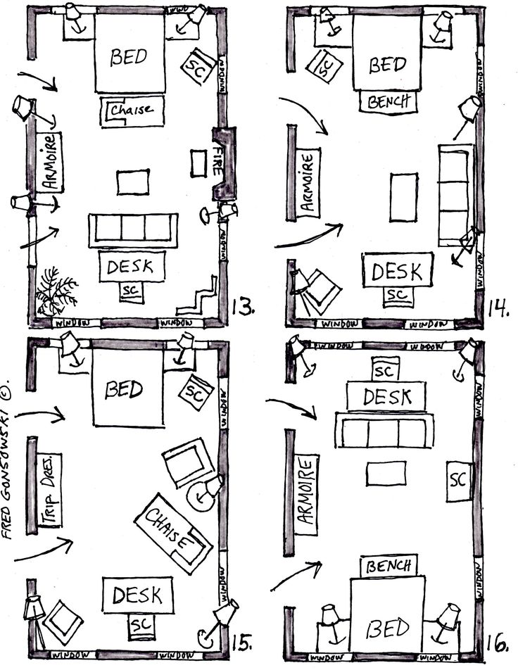 the floor plan for an apartment with two separate rooms and one living room in each