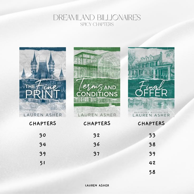 four different books are shown in the same font and numbers, each with their own title