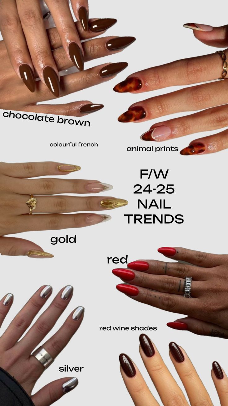 Fall-Winter 2024/2025 Nail Trends 💅 #outfitinspo #vibes #beauty #trends #trends2024 #trends2025 #fall #winter #nails #nailinspo #nailsaesthetic #nailtrends #girlhood #girlie #girlblogger #trending Nail Trends November 2024, Winter Nail 2025, Nails 2024 Trends Holiday, Nail 2024 Autumn, 2025 Winter Nail Trends, Winter Nails 2025 Trends Gel, Nail Art 2025 Trends, Autumn Winter Nails 2024, Nail Trend 2025